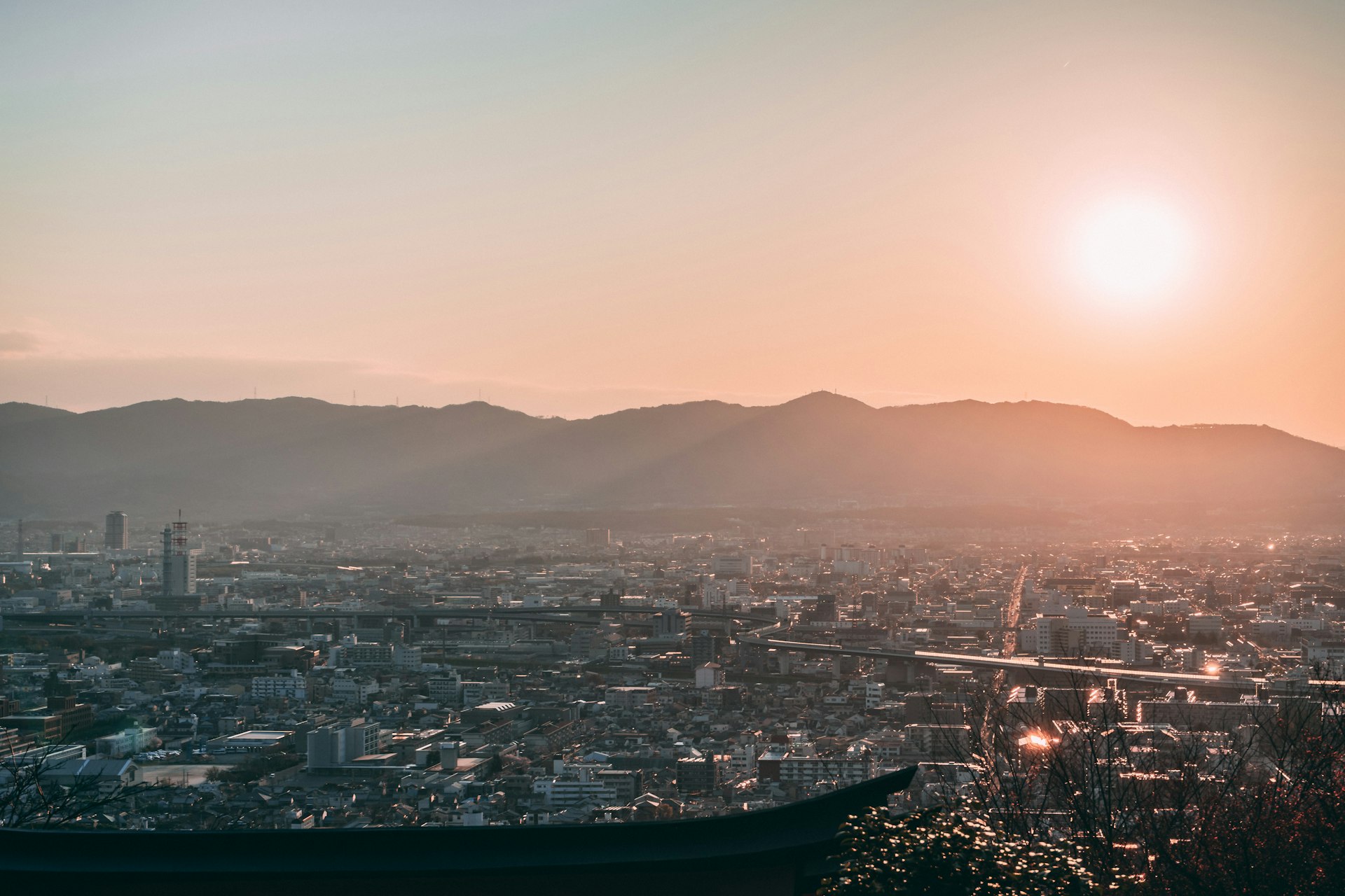 city skyline during night time